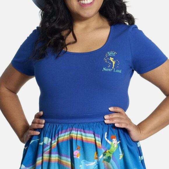 Disney Stitch Shoppe by Loungefly Peter Pan Tinker Bell Kelly Top M New No Pin - Picture 1 of 5